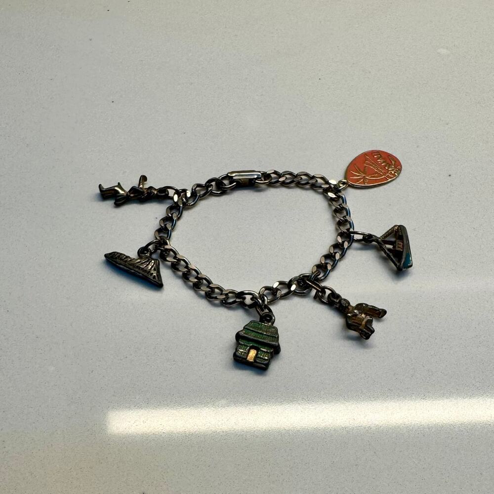 Vintage Hawaii Tiki Charm Bracelet Souvenir Jewelry
